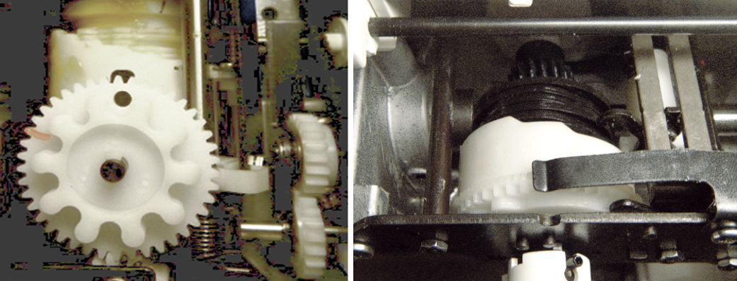 M�canisme en oplastique avec formation des points par came